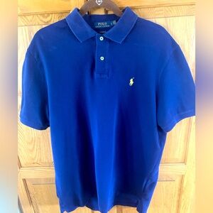 Polo Ralph Lauren Royal Blue Polo Shirt with Gold Polo Pony